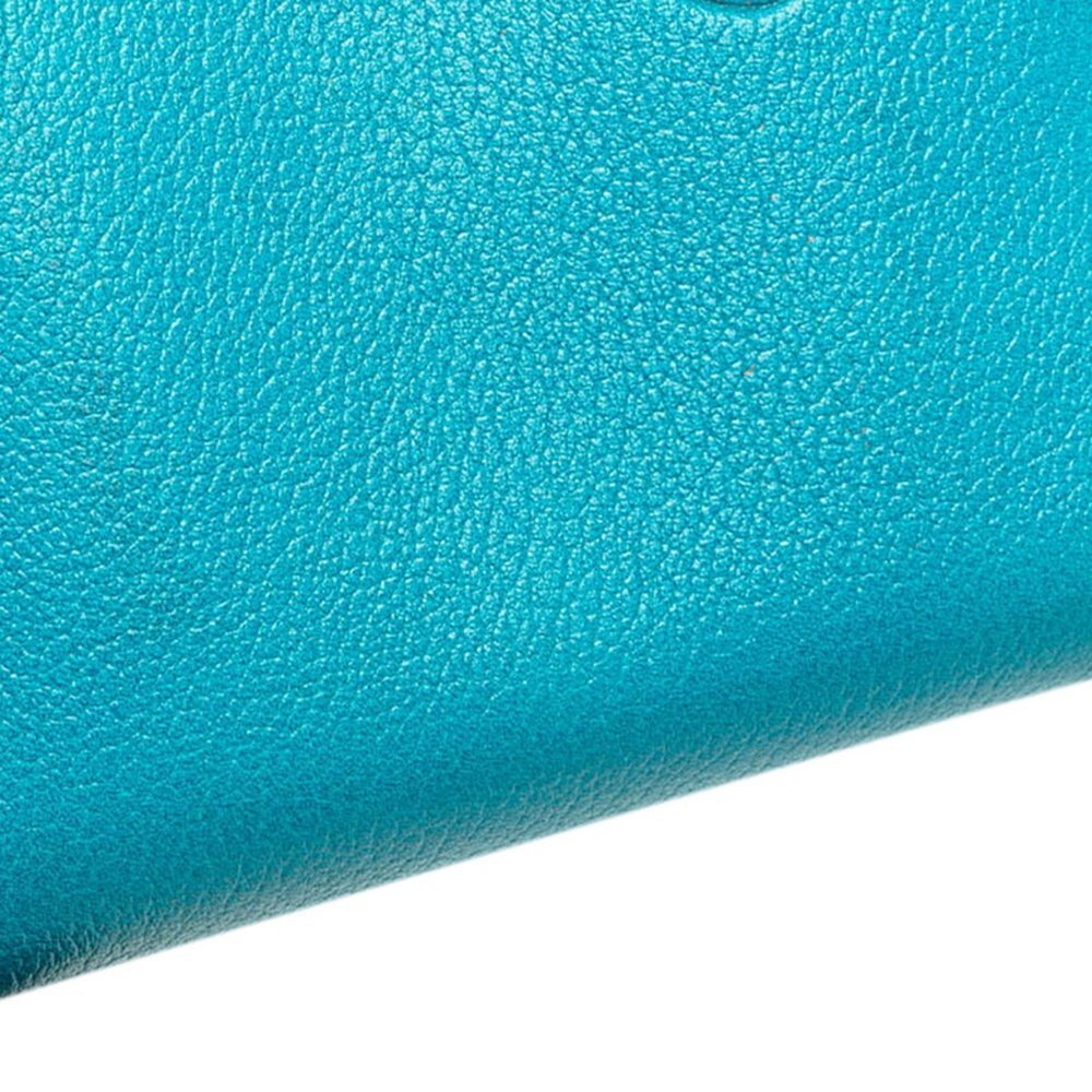CHANEL Blue Lambskin Leather Logo Wallet - Picture 4 of 14
